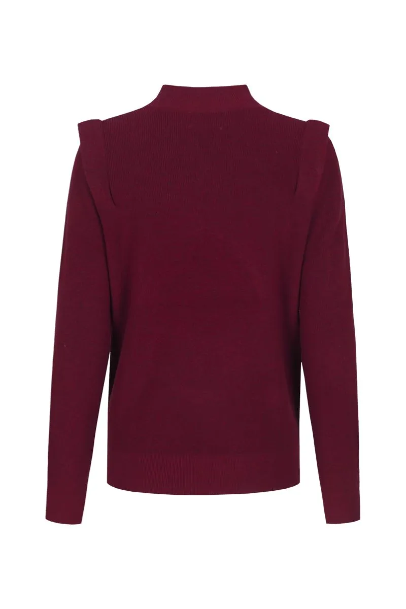 CS The Label Kalina Knit Pullover Mulberry, gebreide pullover in mulberrykleur